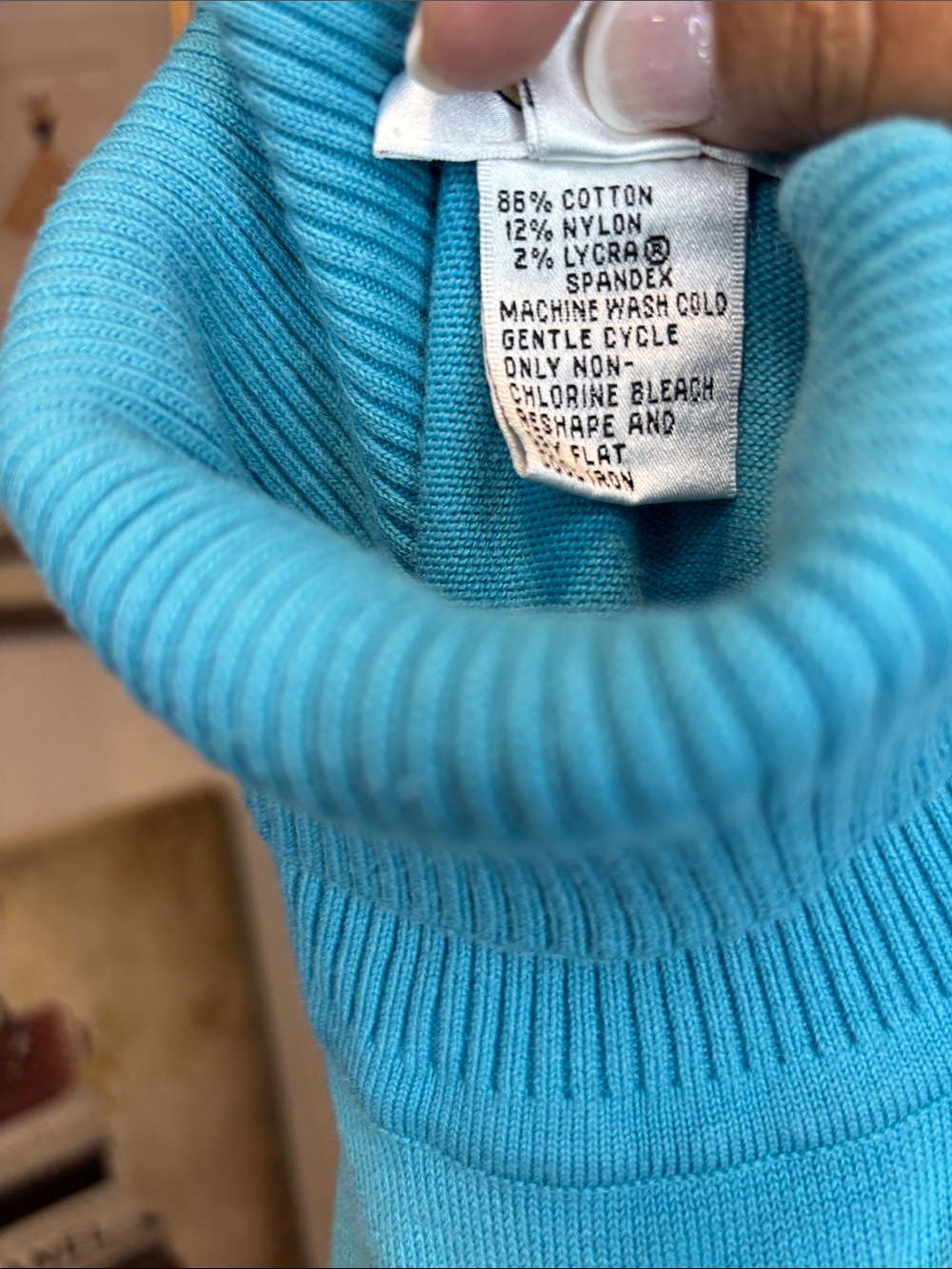 Talbots Turquoise Turtleneck Sweater - Picture 3 of 3